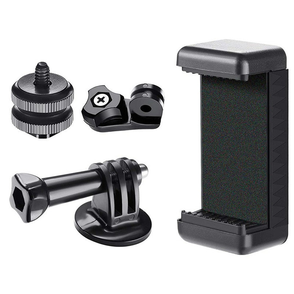 D01S 360 Degree Rotating E-Shape Phone Holder Hot Shoe Mount Adapter for Action Camera