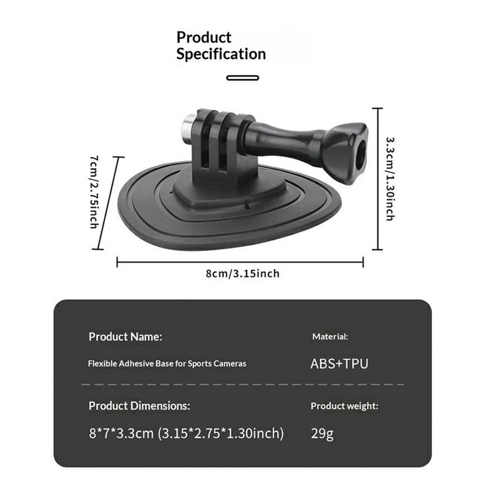 914510 Flexible Adhesive Mount Base for DJI OSMO Action 6 Sports Camera Helmet Cycling Bracket Stand with Screw Adapter