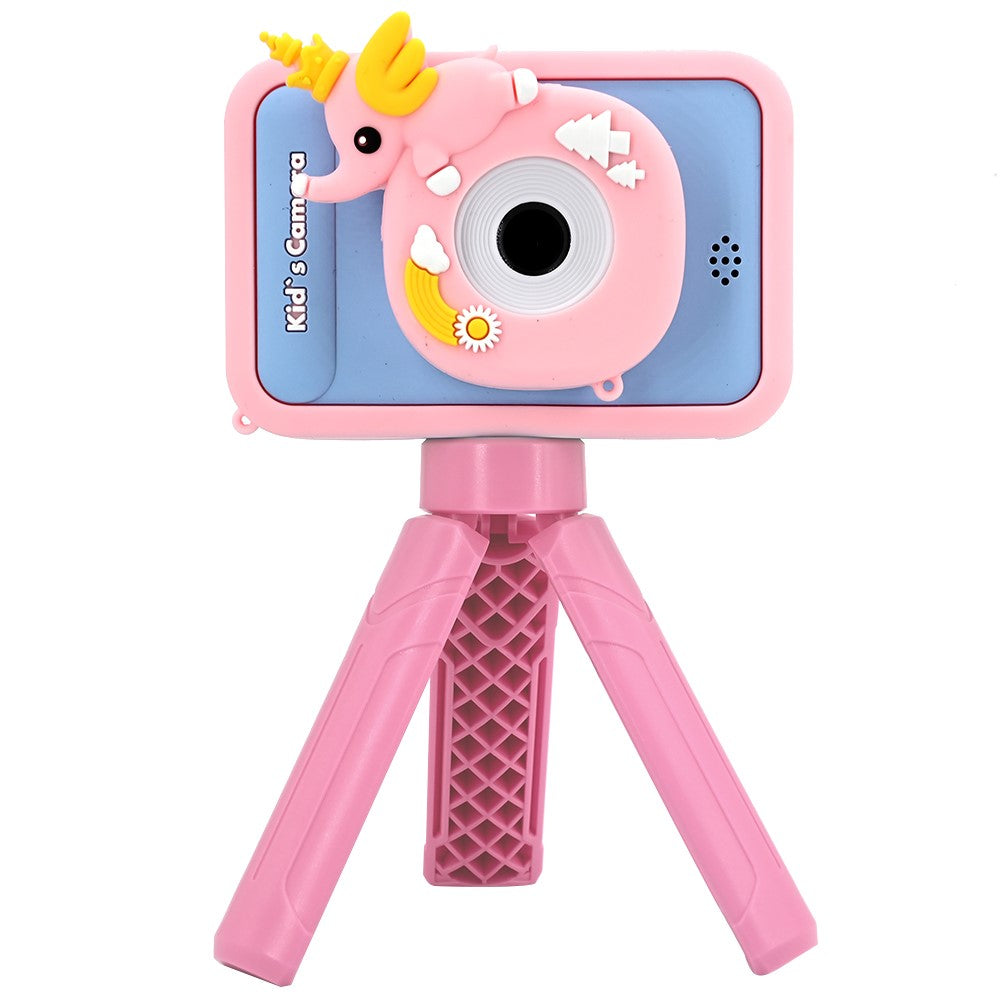 AC10 HD Dual Lens 2.4 Inch IPS Screen Kids Camera with Tripod, No Memory Card