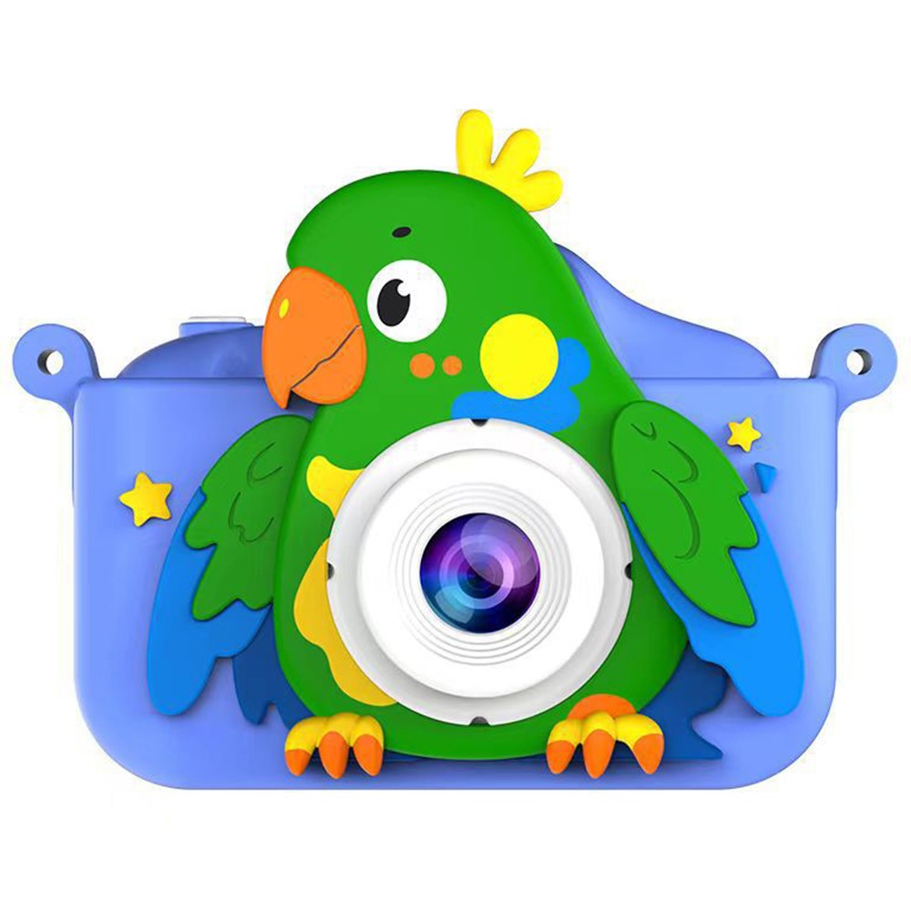2.0 Inch Dual Lens Kids Digital Camera Cartoon Parrot Design 1080P HD Video Recorder without TF Card