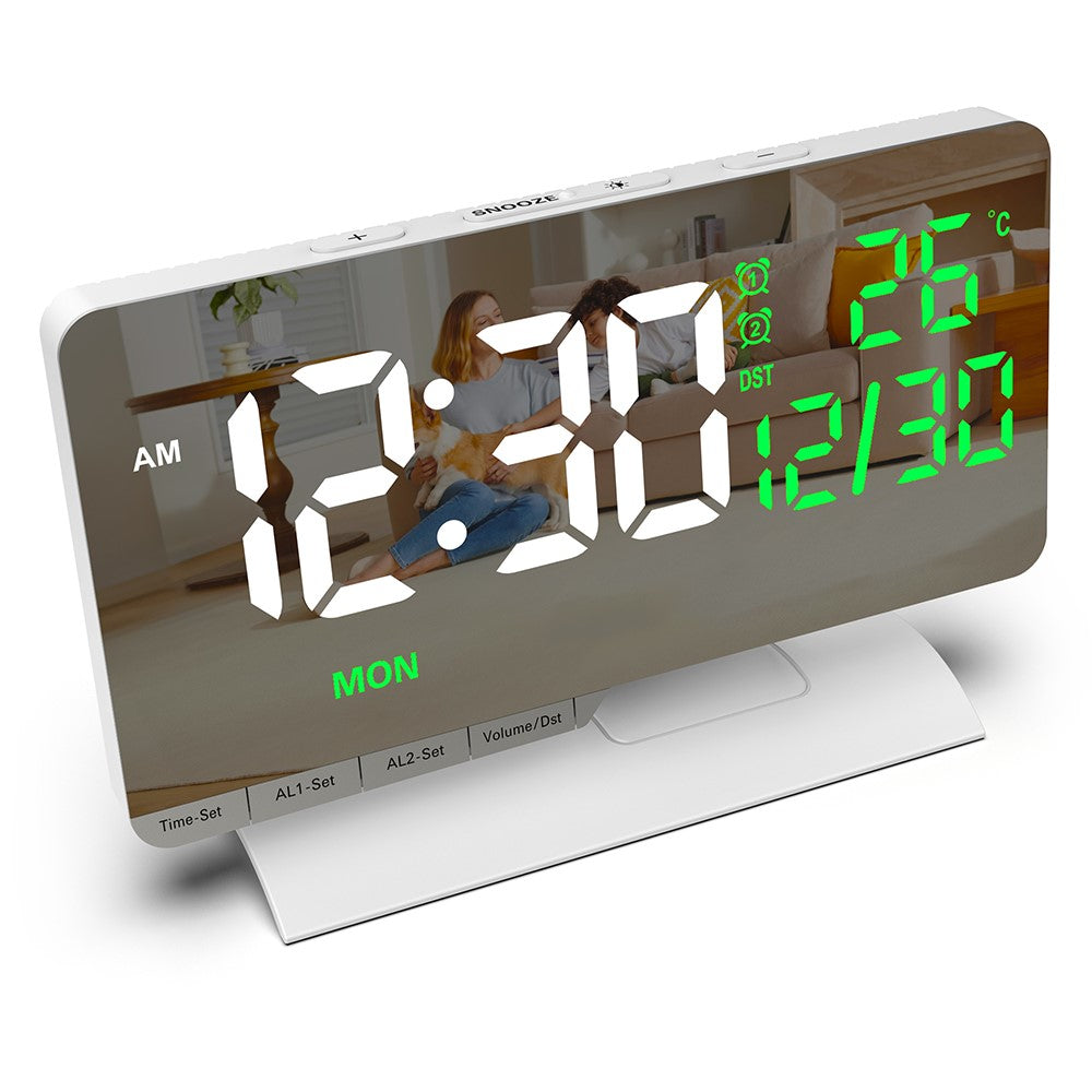 EN8836-B LED Digital Alarm Clock with DST Function Perpetual Calendar Temperature Week Display Desk Clock