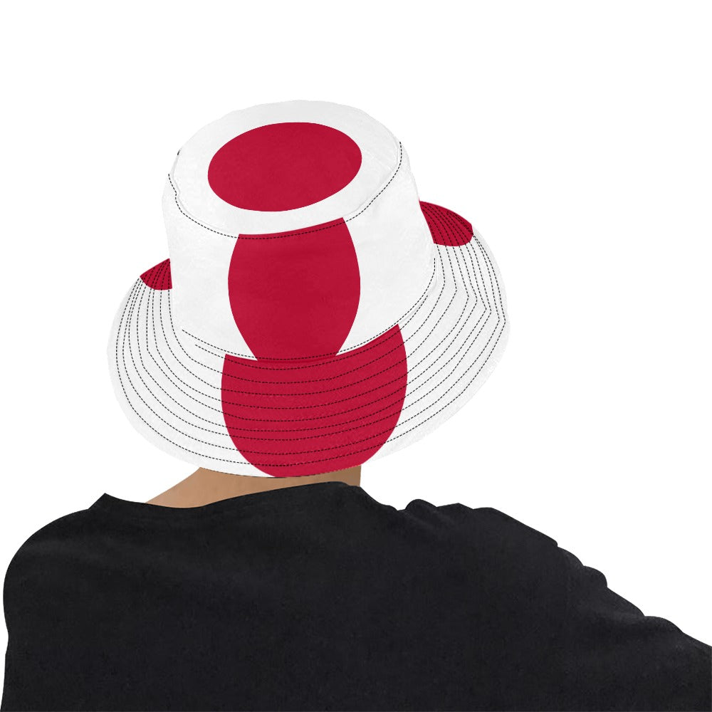 Stylish Men's Japan Flag Print Bucket Hat - Chino Cotton Twill for Outdoor Comfort