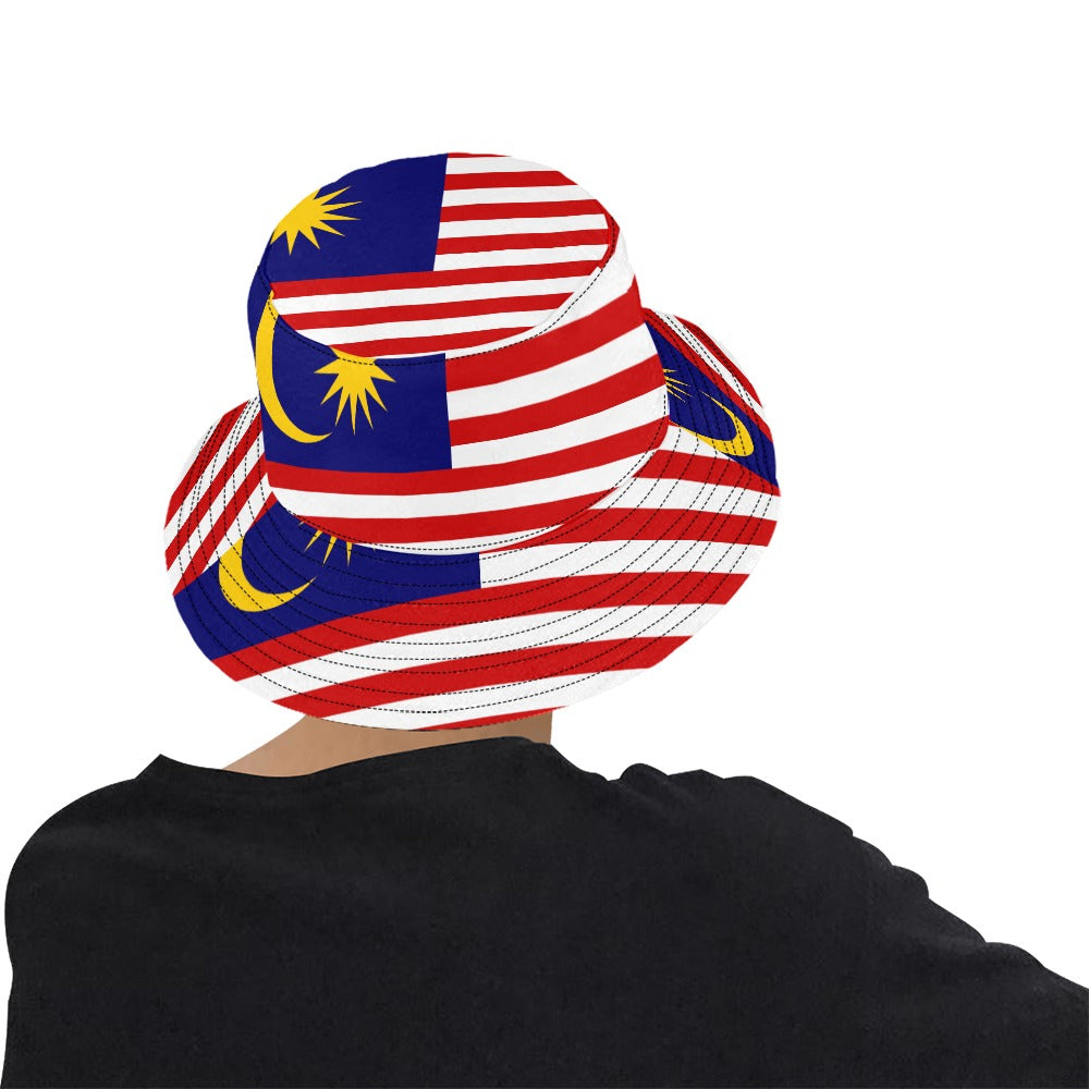 Stylish Men's Malaysia Flag Print Bucket Hat - Comfortable Chino Cotton Twill
