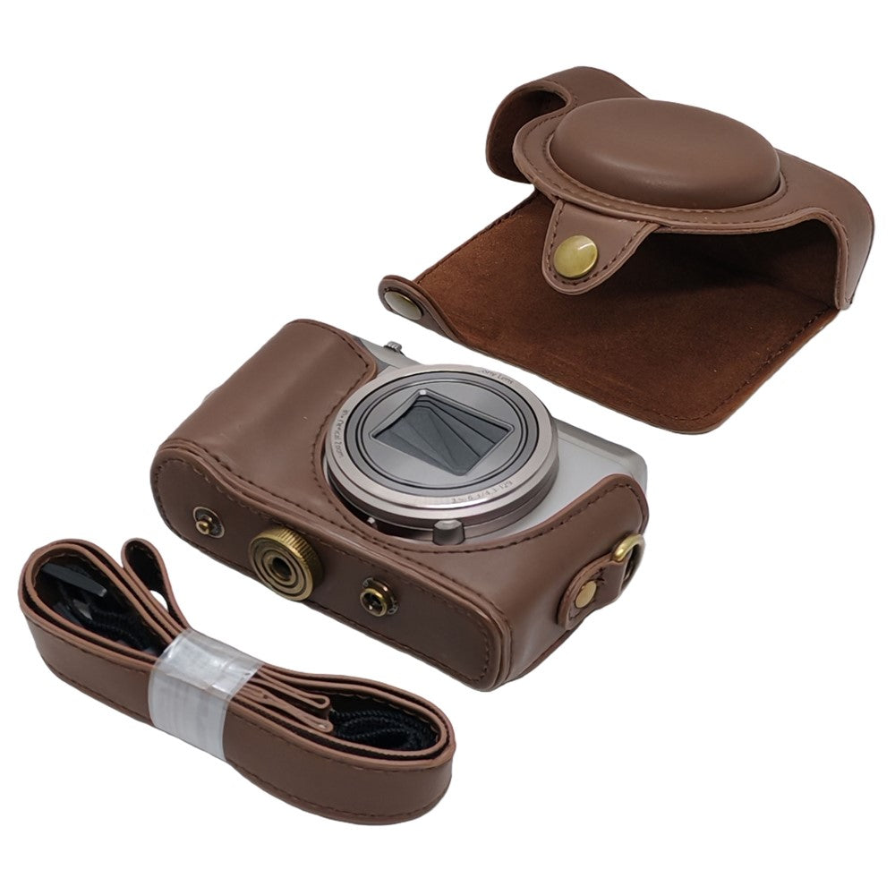 PU Leather Camera Protective Case Pouch with Shoulder Strap for Sony HX60/HX50/HX30
