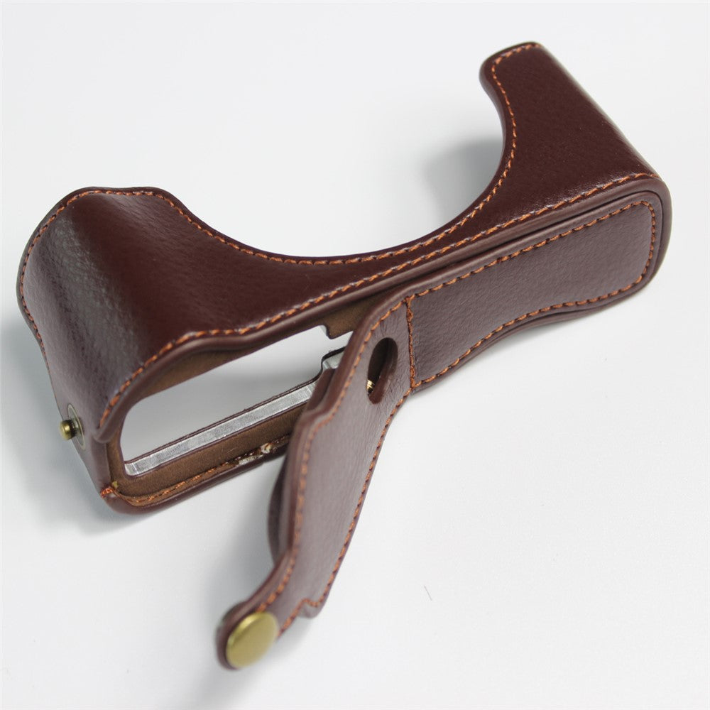 Genuine Leather Half Camera Case Bag Cover Protector for Canon PowerShot G5 X Mark II