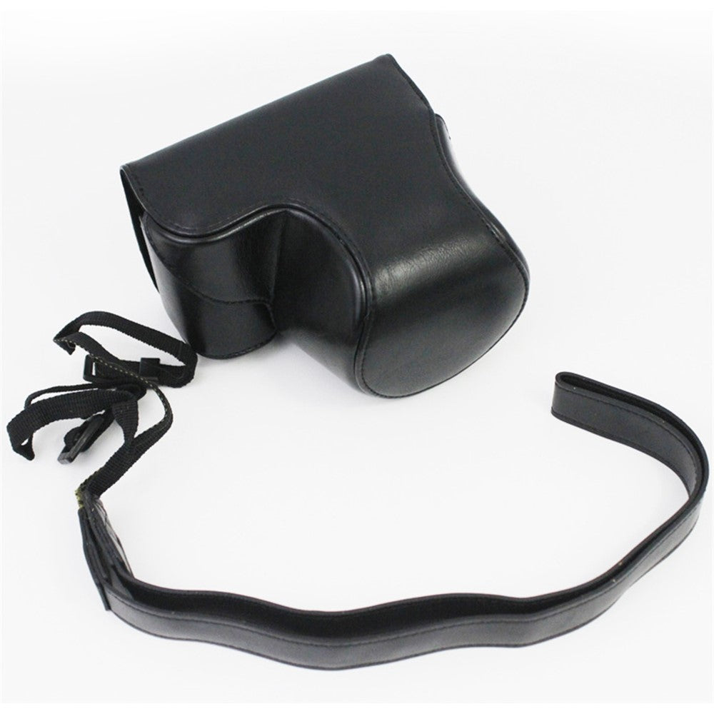 Vintage PU Leather Case Lens Body Protector Cover with Shoulder Strap for Sony ZVE10 ZV-E10