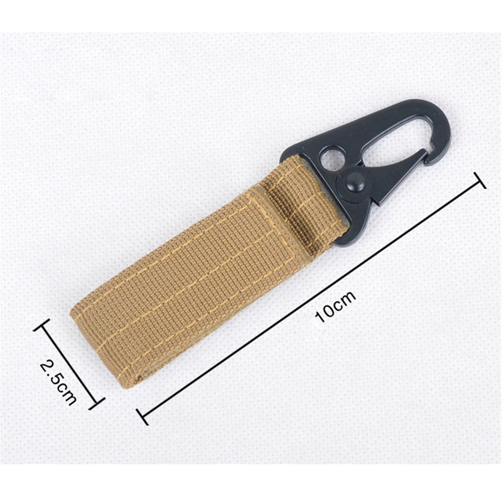 AOTU Tactical Ribbon Buckle Keychain Carabiner Nylon Belt Gear Keeper