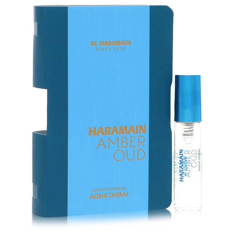 Al Haramain Amber Oud Aqua Dubai Vial (sample- Unisex Manaufacturer 1/2 filled) by Al Haramain 9 ml