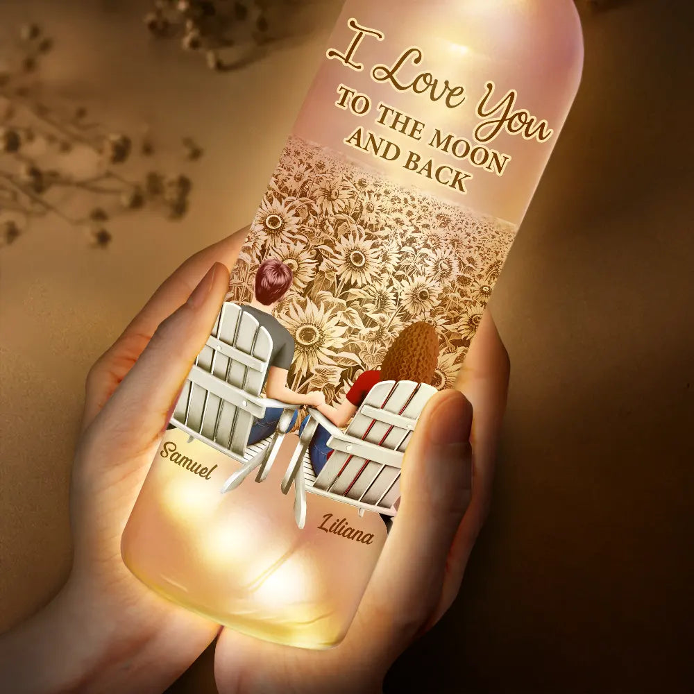 Back Sitting Couple You And Me We Got This - Personalized Bottle Light