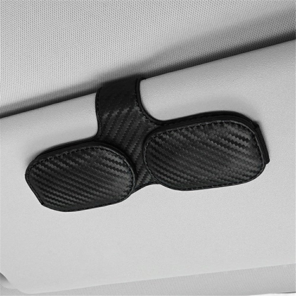 Car Sunglasses Holder Vehicle Visor Clip Magnetic PU Leather Sun Glasses Eyeglass Hanger