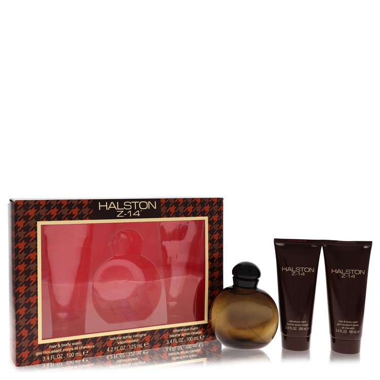 Halston Z-14 Gift Set - 4.2 oz Cologne Spray + 3.4 oz After Shave Balm + 3.4 oz Hair & Body Wash by Halston --