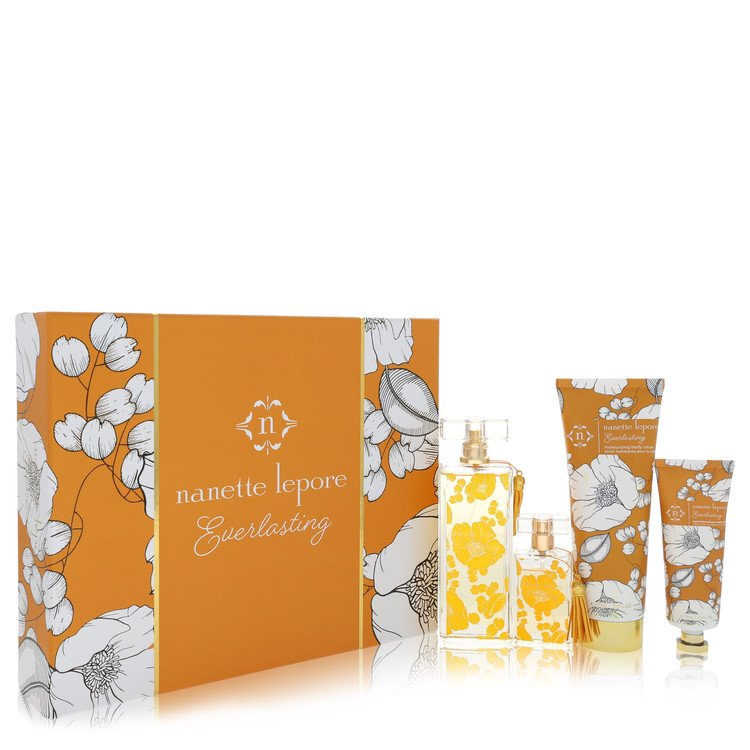 Nanette Lepore Everlasting Gift Set - 3.4 oz Eau De Parfum Spray + .68 oz Eau De Parfum Spray + 6.8 oz Body Lotion + 2.5 oz Hand Lotion by Nanette Lepore --