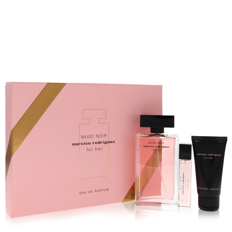 Narciso Rodriguez Musc Noir Gift Set - 3.3 oz Eau De Parfum Spray +0.33 Mini EDP Spray + 1.6 oz Body Lotion by Narciso Rodriguez --