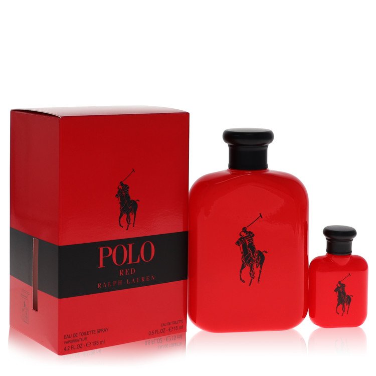 Polo Red Gift Set - 4.2 oz Eau De Toilette Spray + 0.5 oz Mini EDT by Ralph Lauren --