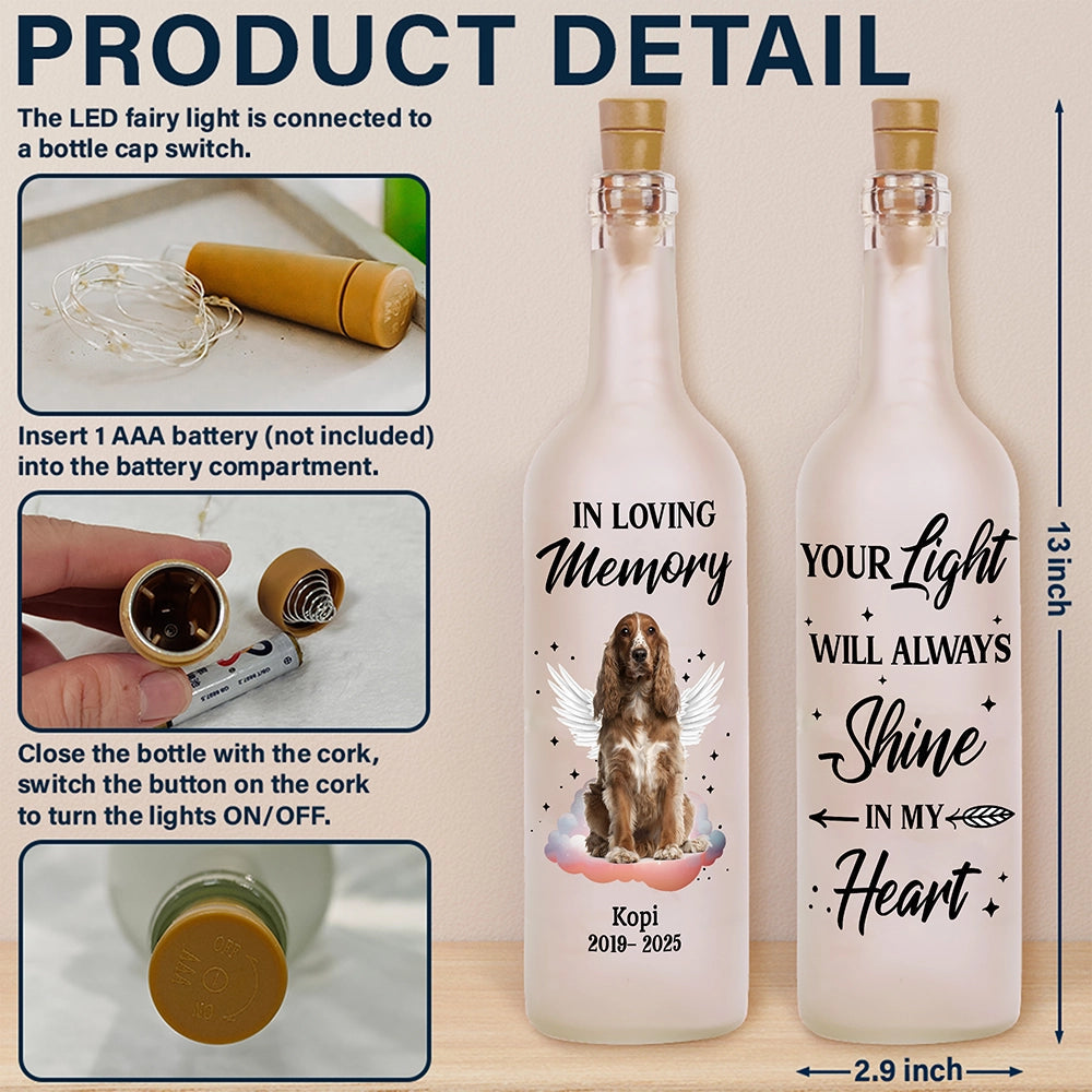 Custom Photo Your Light Will Always Shine In My Heart - Personalized Bottle Light
