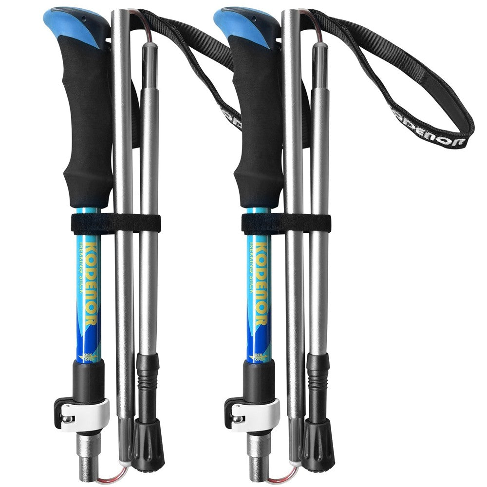 KODENOR 2 PCS Collapsible Trekking Pole Set For Trekking Camping Traveling Climbing Short Style