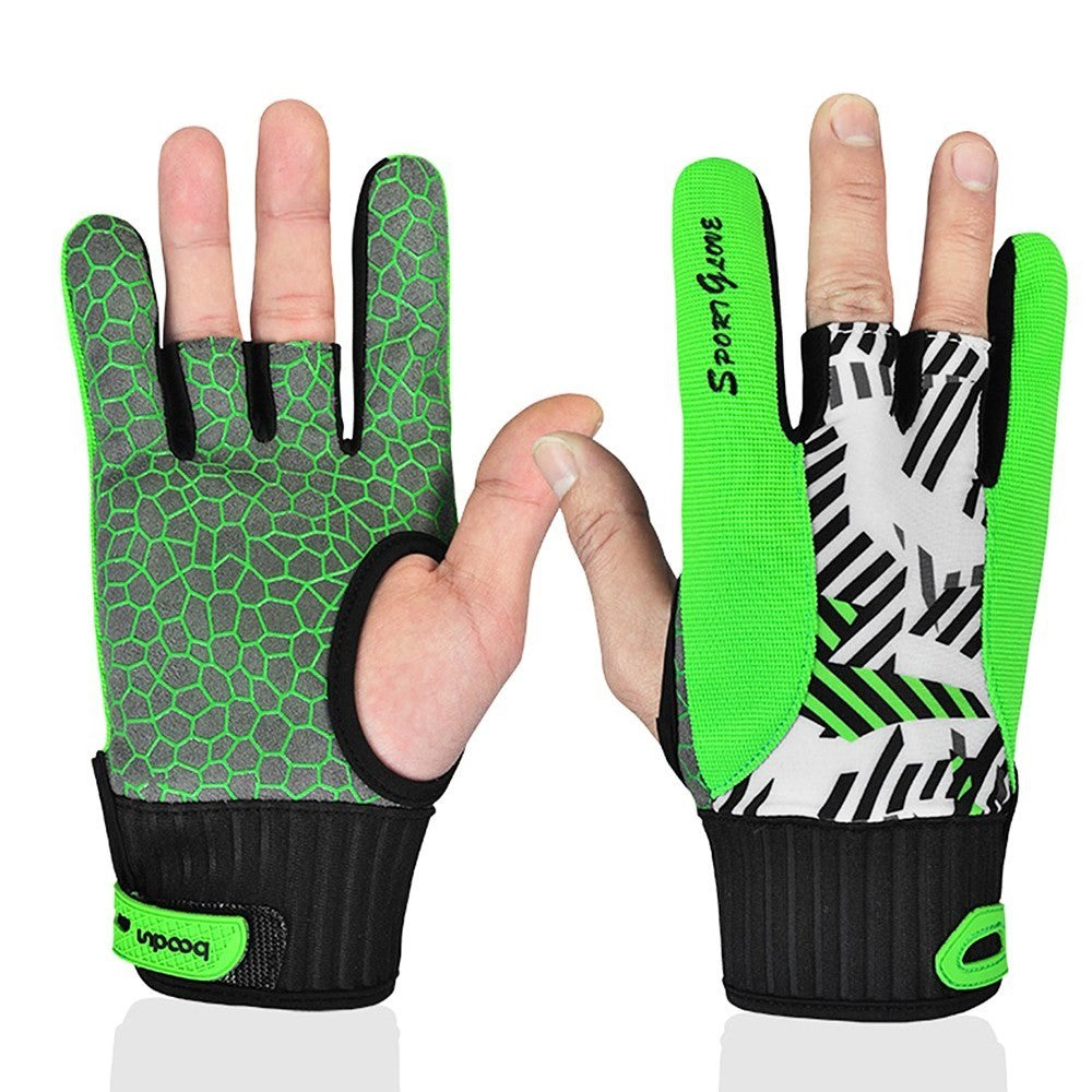 BOODUN 1 Pair Anti-Skid Bowling Gloves Comfortable Bowling Accessories Semi-Finger Instruments Sports Gloves