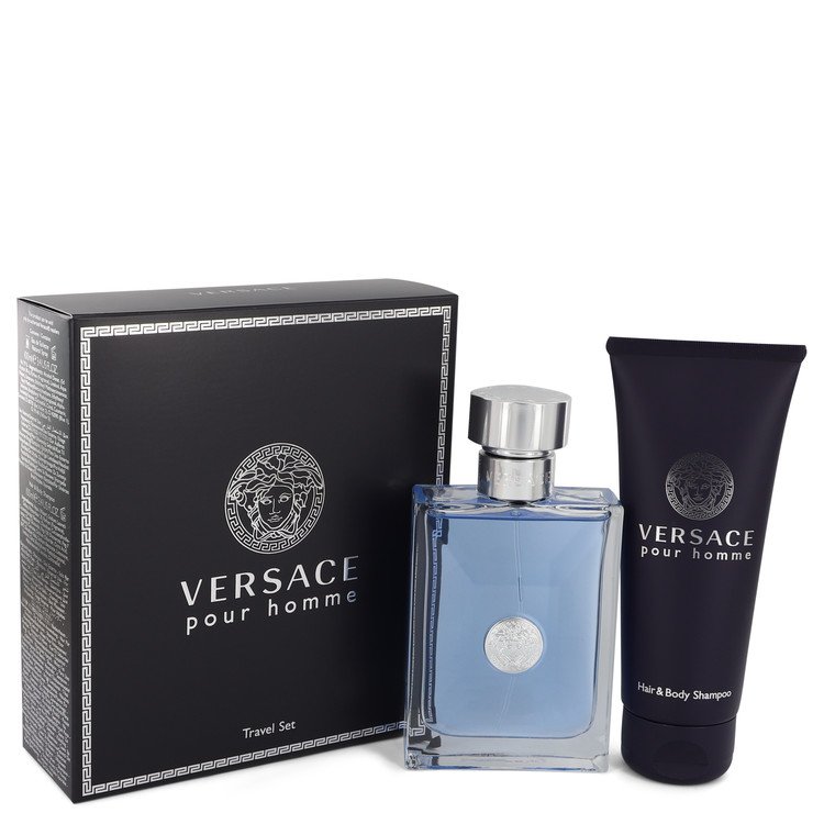 Versace Pour Homme Gift Set - 3.4 oz Eau De Toilette Spray + 3.4 oz Shower Gel by Versace --