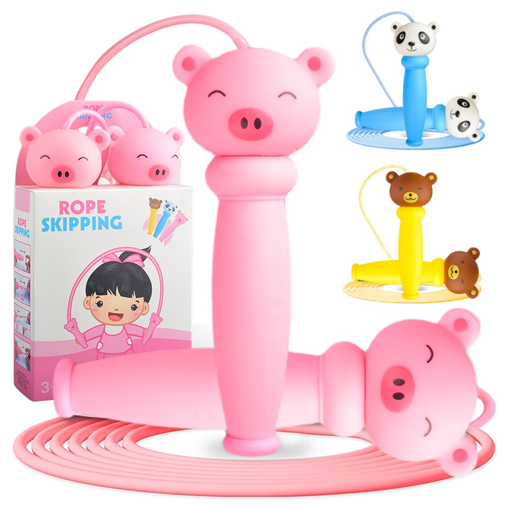 JY1028 Cartoon Animal Design Kids Jump Rope Exercise Workout PVC Skipping Rope