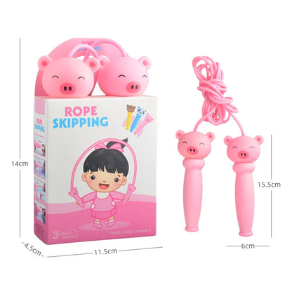 JY1028 Cartoon Animal Design Kids Jump Rope Exercise Workout PVC Skipping Rope