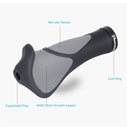 DEEMOUNT Ergonomic Bicycle Grips Handlebar Non-slip Rubber Hand Rest Shock Absorption Bar End
