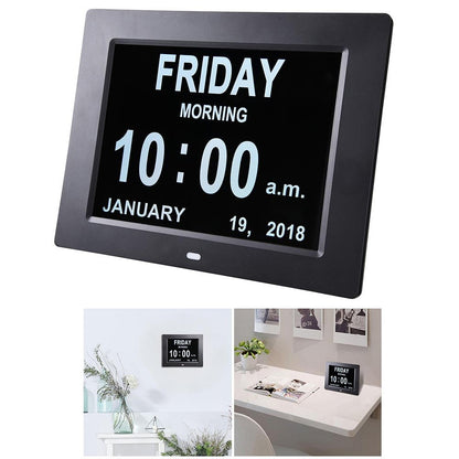 For The Elderly 8-inch Digital Super Large Characters LED Electronic Calendar Alarm Clock