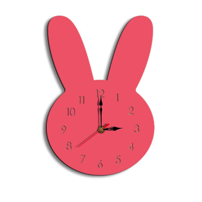 Cute Rabbit Decorative Quartz Wall Clock Battery Operated Silent Clock for Living Room, Bedroom