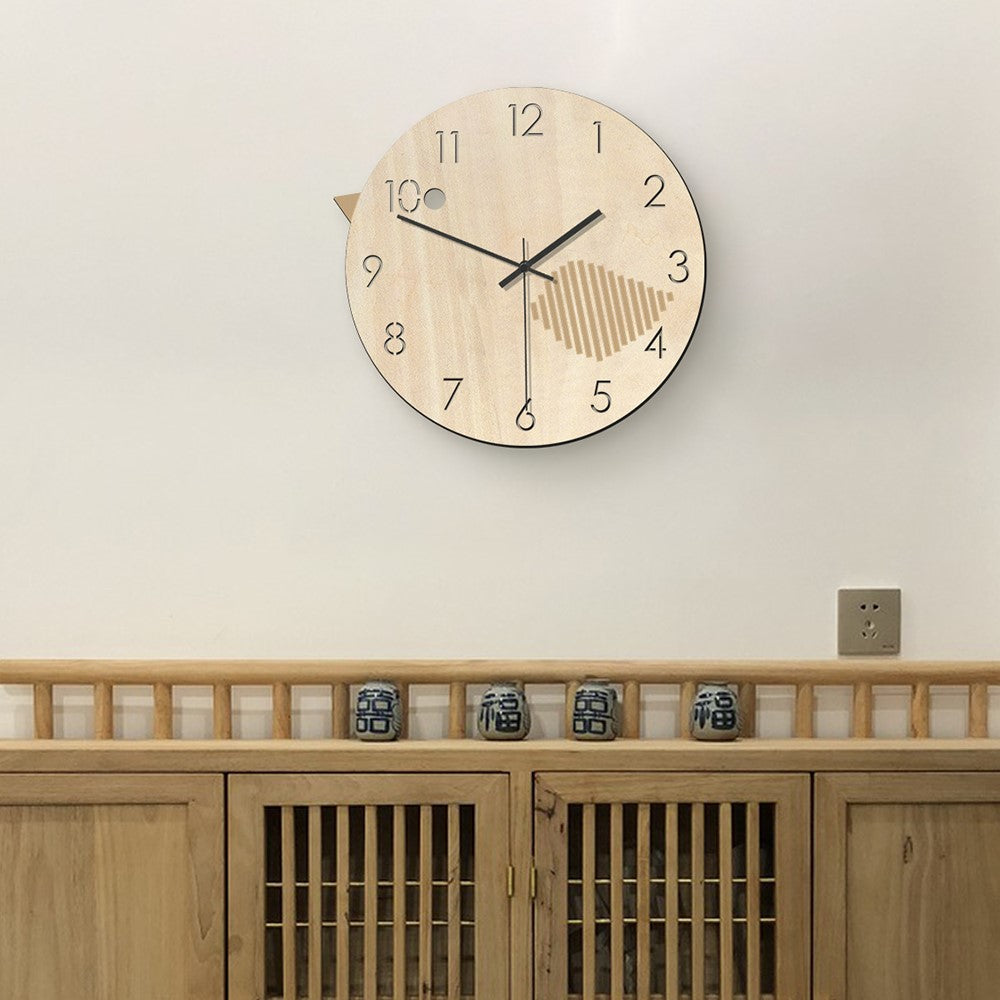 Silent Wood Wall Clock Living Room Wall Decorative Clock