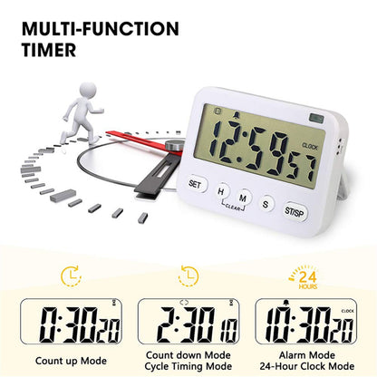 Digital Kitchen Timer Big Digit Count Down & Up Timer Memory Vibration Flashlight Loud Alarm with Magnetic Back