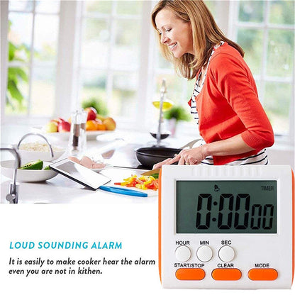 Magnetic Large LCD Digital Kitchen Timer with Loud Alarm Count Up & Down Clock 24 Hours Kitchen Timer