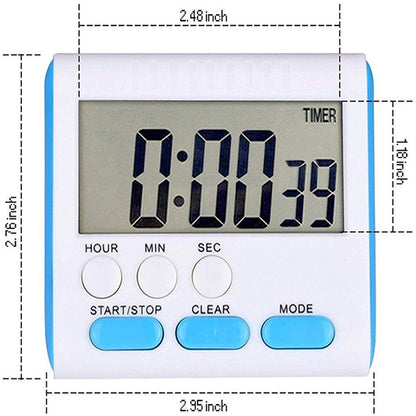 Magnetic Large LCD Digital Kitchen Timer with Loud Alarm Count Up & Down Clock 24 Hours Kitchen Timer