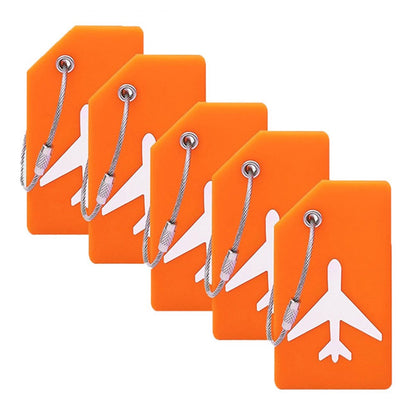 5Pcs Flexible Silicone Luggage Tags Travel ID Card Sleeve Trolley Case Labels