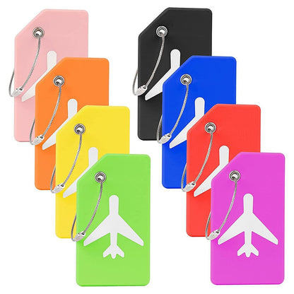 5Pcs Flexible Silicone Luggage Tags Travel ID Card Sleeve Trolley Case Labels