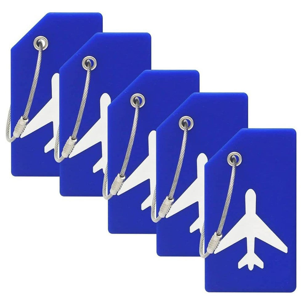 5Pcs Flexible Silicone Luggage Tags Travel ID Card Sleeve Trolley Case Labels