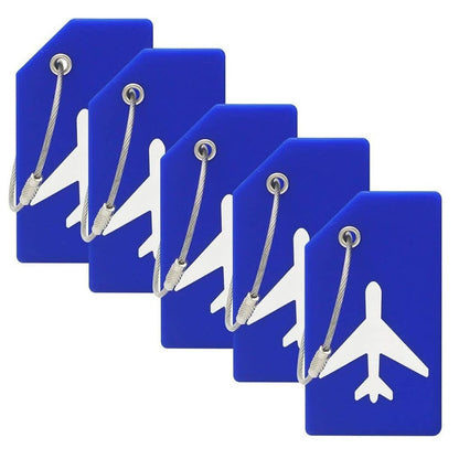 5Pcs Flexible Silicone Luggage Tags Travel ID Card Sleeve Trolley Case Labels