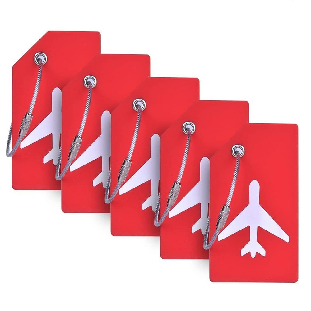 5Pcs Flexible Silicone Luggage Tags Travel ID Card Sleeve Trolley Case Labels