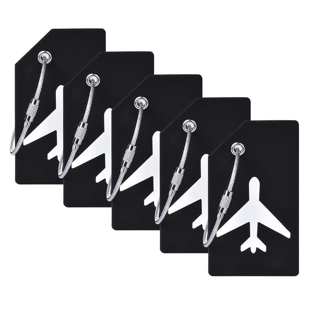 5Pcs Flexible Silicone Luggage Tags Travel ID Card Sleeve Trolley Case Labels