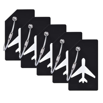 5Pcs Flexible Silicone Luggage Tags Travel ID Card Sleeve Trolley Case Labels
