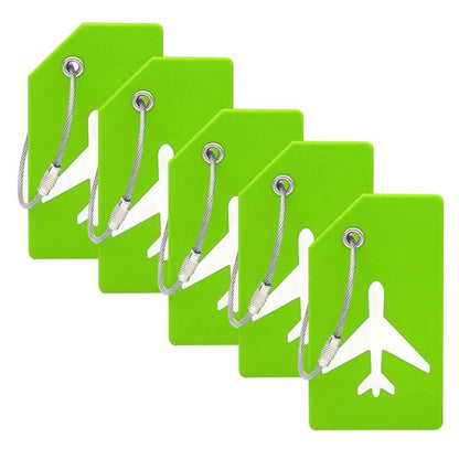 5Pcs Flexible Silicone Luggage Tags Travel ID Card Sleeve Trolley Case Labels