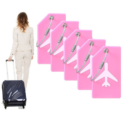 5Pcs Flexible Silicone Luggage Tags Travel ID Card Sleeve Trolley Case Labels