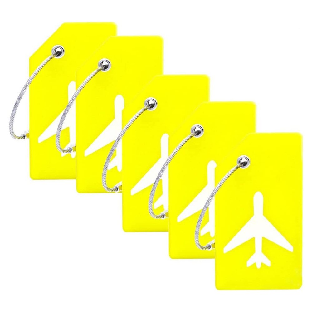 5Pcs Flexible Silicone Luggage Tags Travel ID Card Sleeve Trolley Case Labels