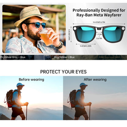 1 Pair Polarized Lenses Replacement For Ray-Ban Meta Wayfarer RW4008 Smart Eyewear Attachment