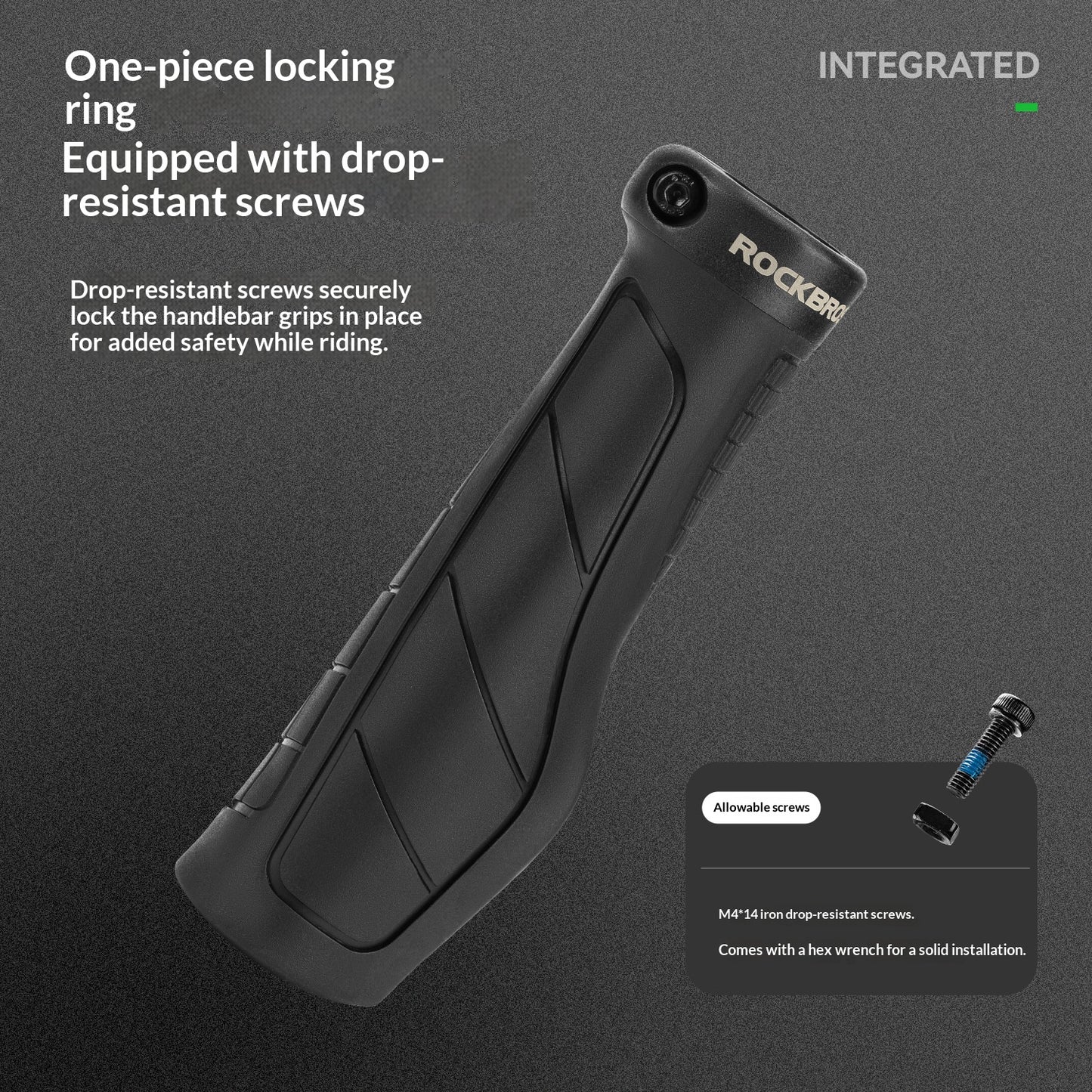 ROCKBROS G326PL Bike Handlebar Grips Shock Absorbing Lock-On Handle Grips for Mountain Road Bicycle