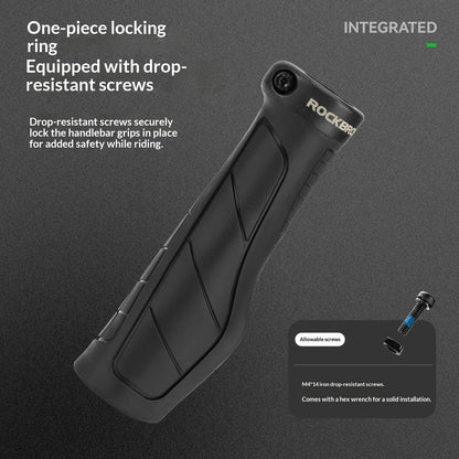 ROCKBROS G326PL Bike Handlebar Grips Shock Absorbing Lock-On Handle Grips for Mountain Road Bicycle