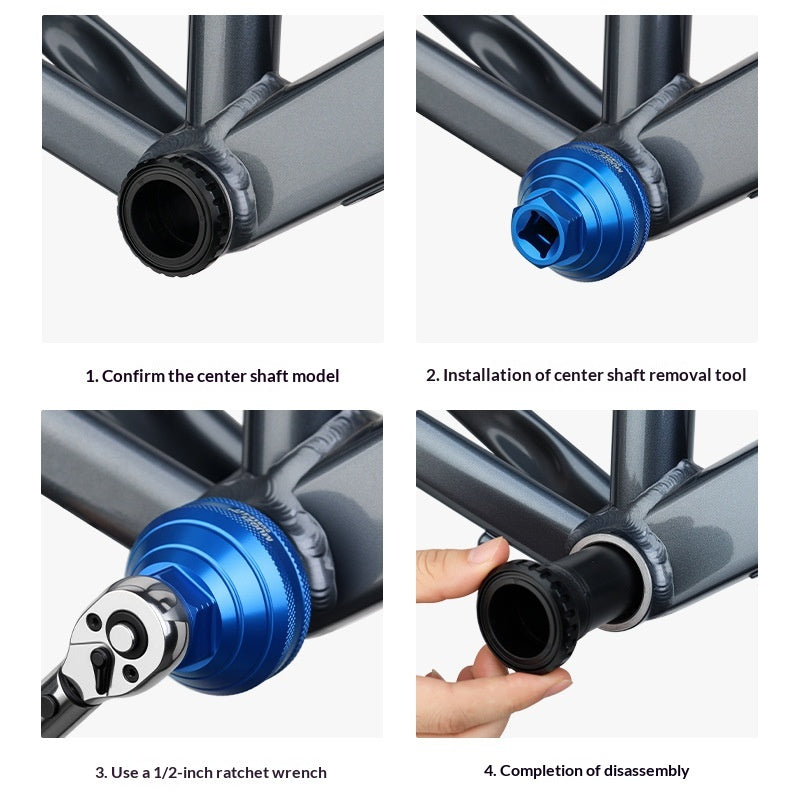 MUQZI Bike Bottom Bracket Removal Tool Aluminum Alloy Hollow Threaded 16-Tooth BB Socket Wrench