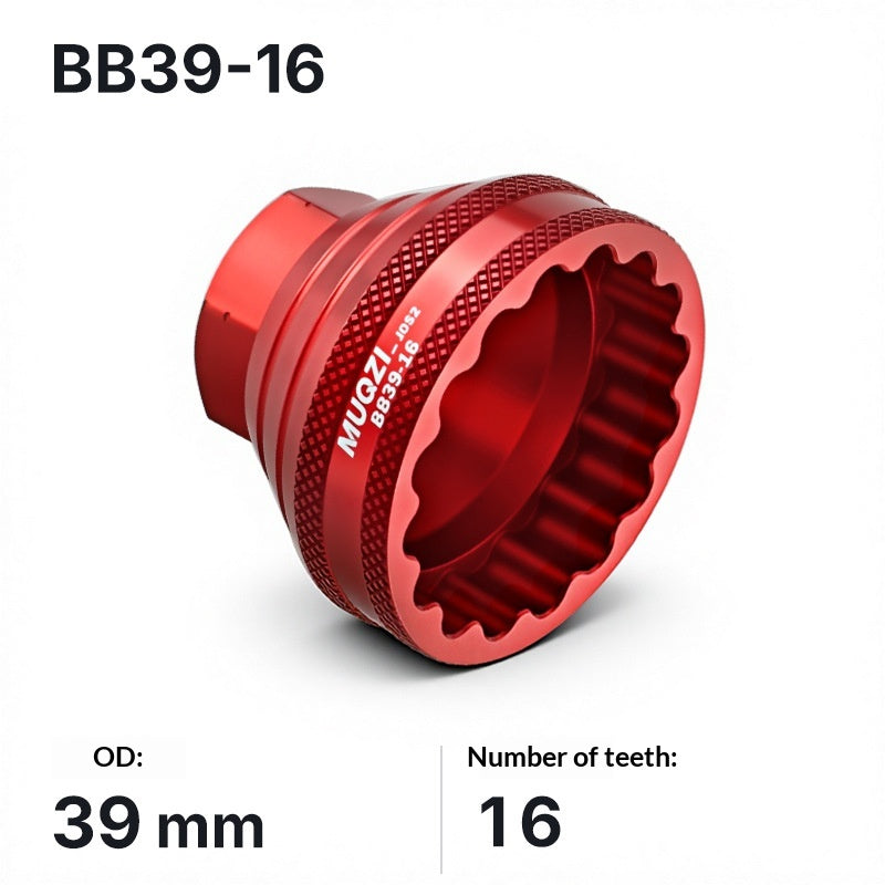 MUQZI Bike Bottom Bracket Removal Tool Aluminum Alloy Hollow Threaded 16-Tooth BB Socket Wrench
