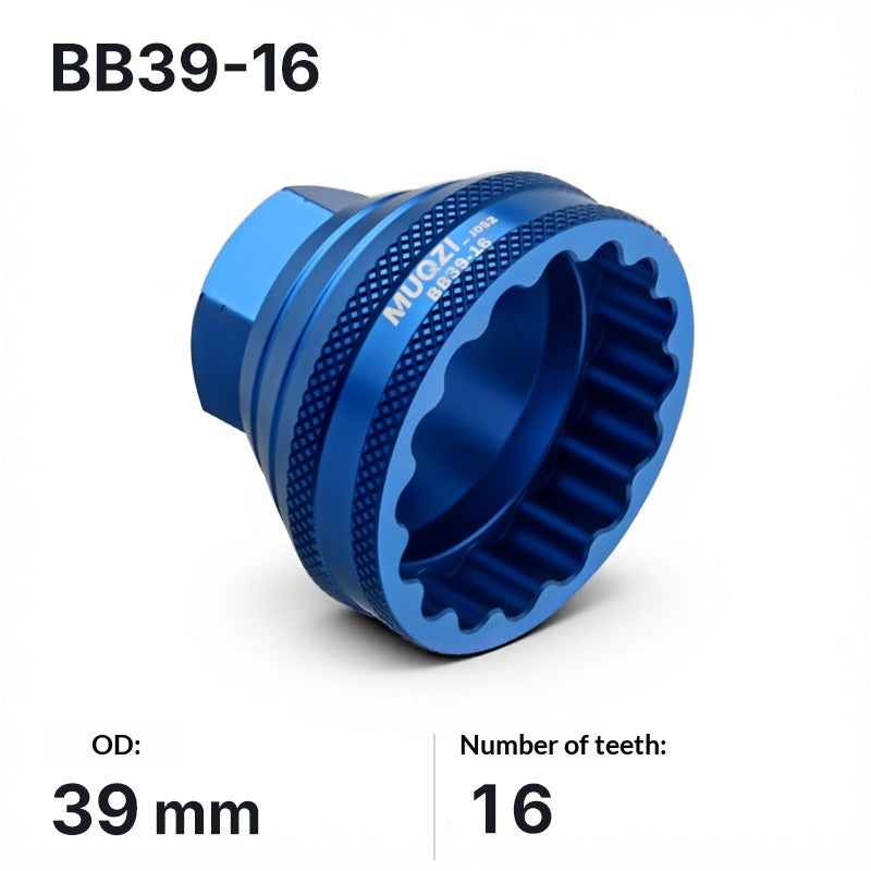MUQZI Bike Bottom Bracket Removal Tool Aluminum Alloy Hollow Threaded 16-Tooth BB Socket Wrench