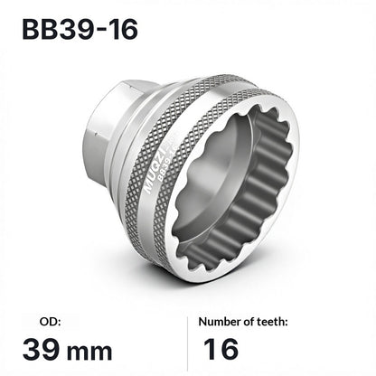 MUQZI Bike Bottom Bracket Removal Tool Aluminum Alloy Hollow Threaded 16-Tooth BB Socket Wrench