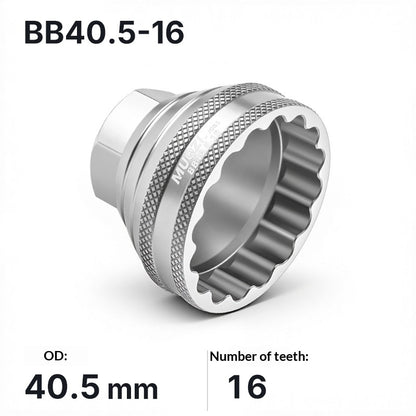 MUQZI Bike Bottom Bracket Removal Tool Aluminum Alloy Hollow Threaded 16-Tooth BB Socket Wrench