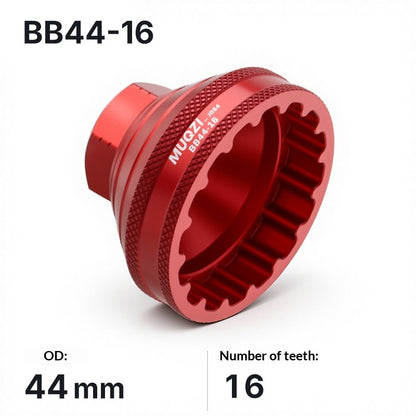 MUQZI Bike Bottom Bracket Removal Tool Aluminum Alloy Hollow Threaded 16-Tooth BB Socket Wrench
